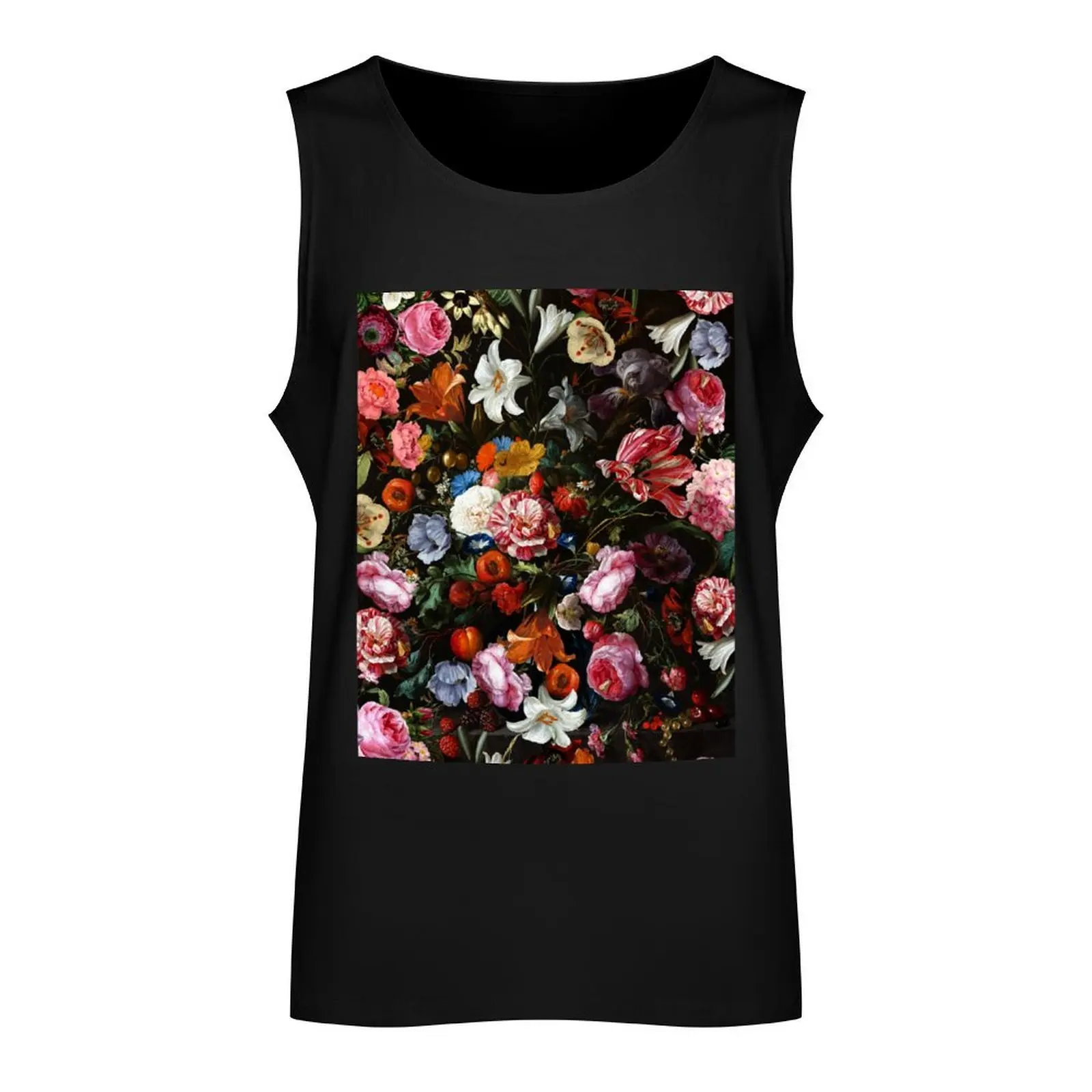 Dutch Vintage Botanical Flowers Midnight Garden Tank Top Sports shirt man Man clothes for gym