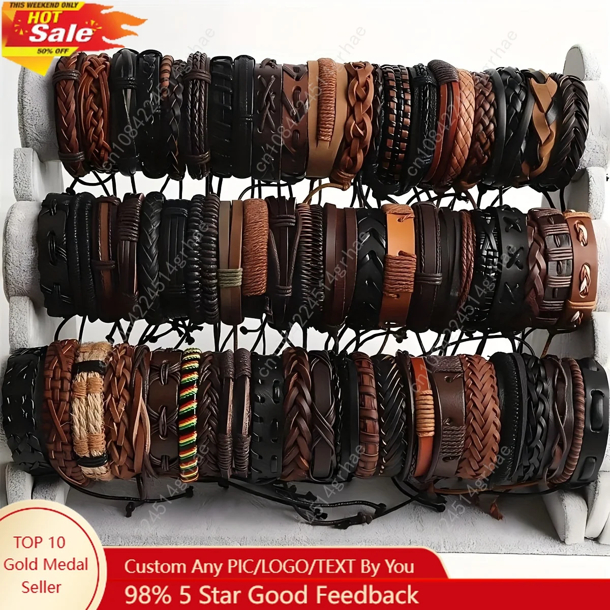 

20PCS Random Style Men's Women's Webbing, Rope,Leather Bracelet Classical Festive Women Gift(Including But Not Limited to Pic)