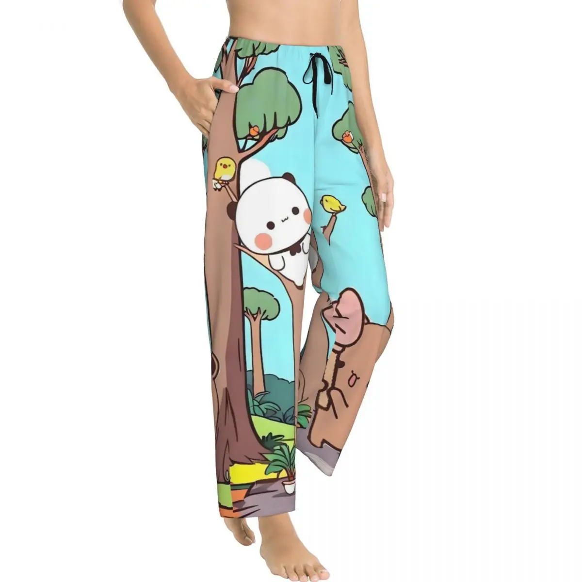 Женские пижамные штаны Bubu Dudu на заказ, милая одежда для сна с принтом, низ с карманами