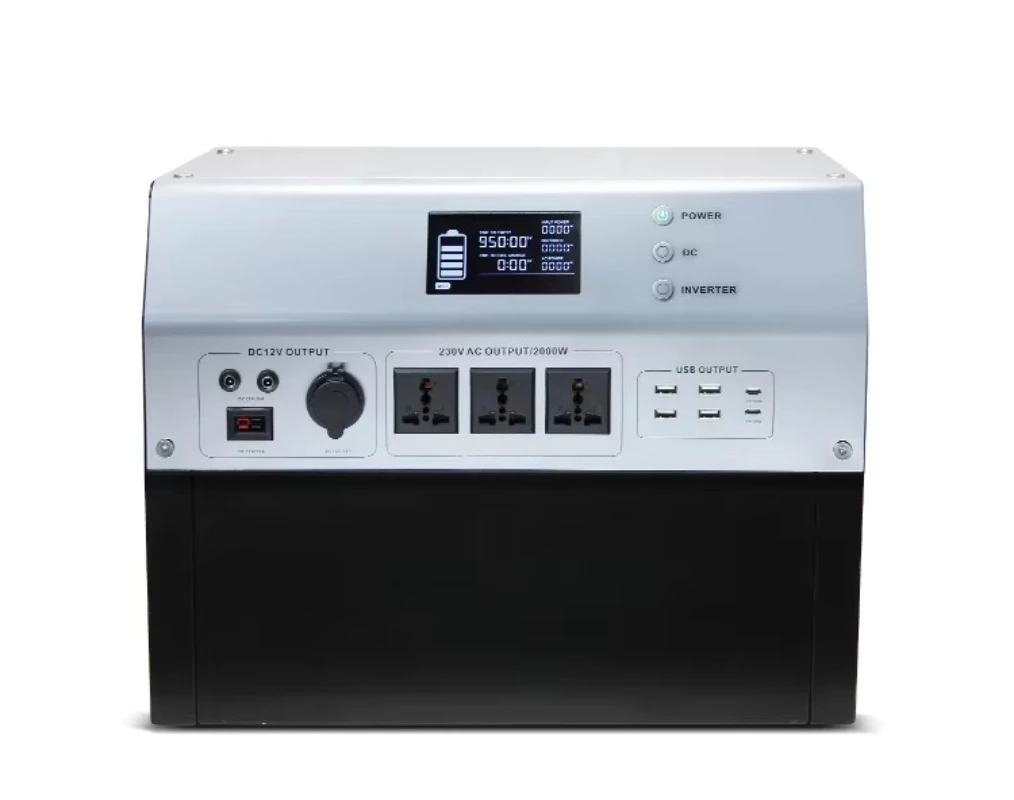 Portable Rechargeable  Station 2000W multiple charging methods for camping and outdoor emergency power supply