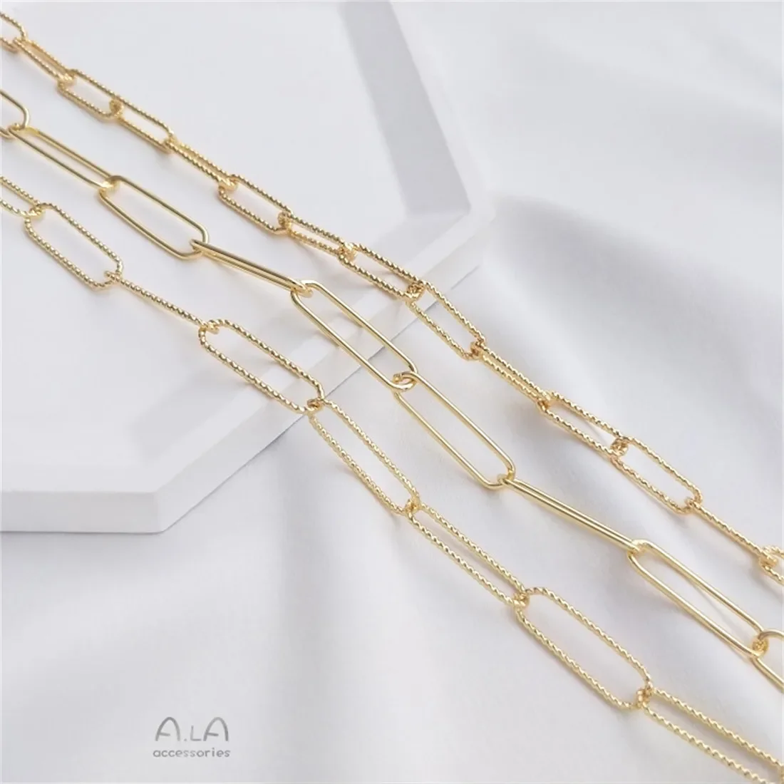 

14K Gold-Color Hand-welded Chain, Slender O Chain, Light Luxury, Simple Loose Chain, DIY Jewelry Bracelet, Necklace B644