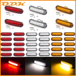 10pcs 12V 24V 6 LED Side Marker Lights Car External Lamp Indicator Warning Rear Tail Light Trailer Lorry Truck Auto Accessories