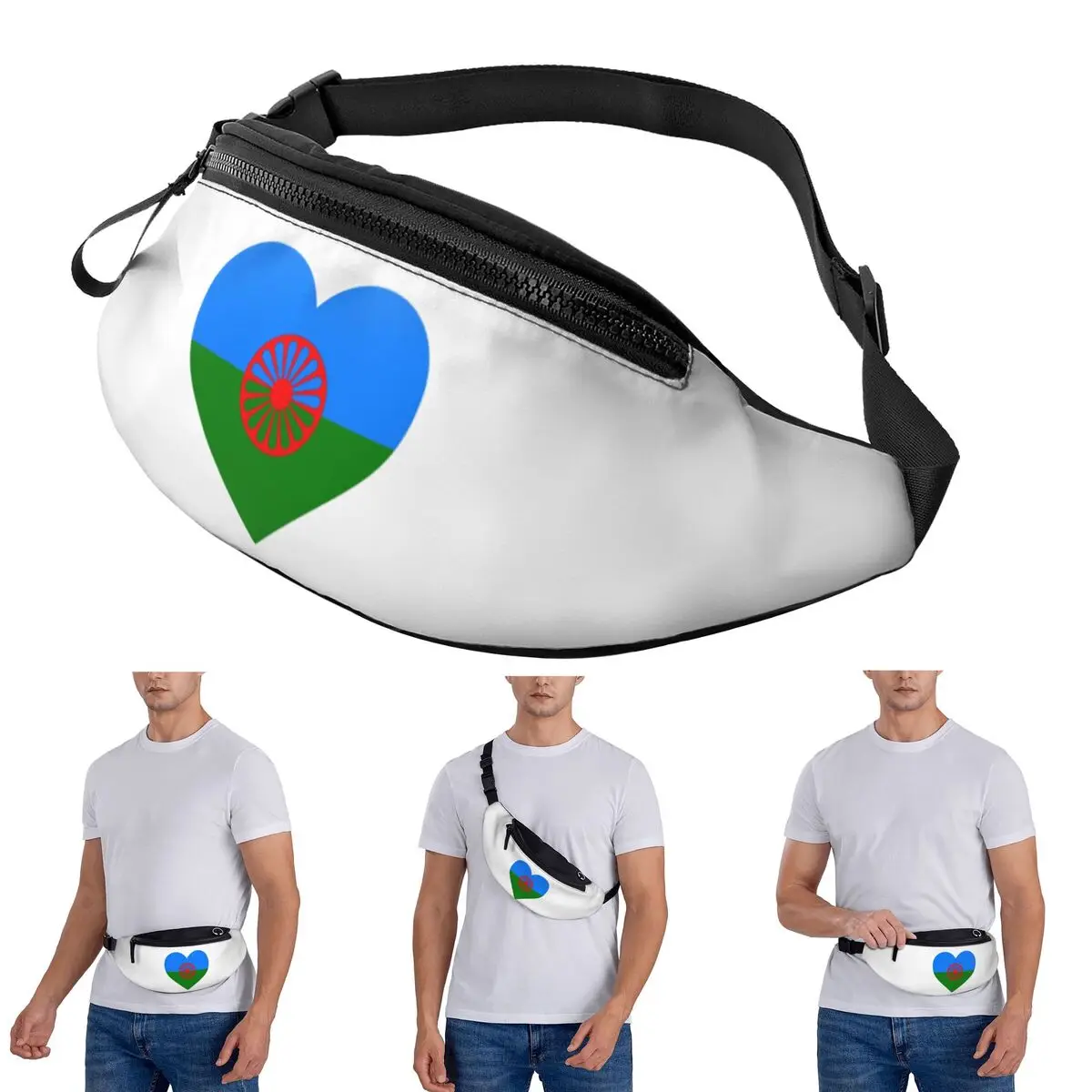 

Crossbody Waist Bag Romany Gypsy Flag (1) Men Women Fanny Pack Traveling Running Money Phone Pouch