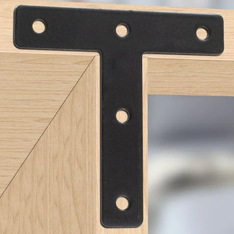 12 pièces support code d'angle en forme de T code d'angle de réparation de meubles à angle droit de 90 degrés noir, pour table, chaise, étagère