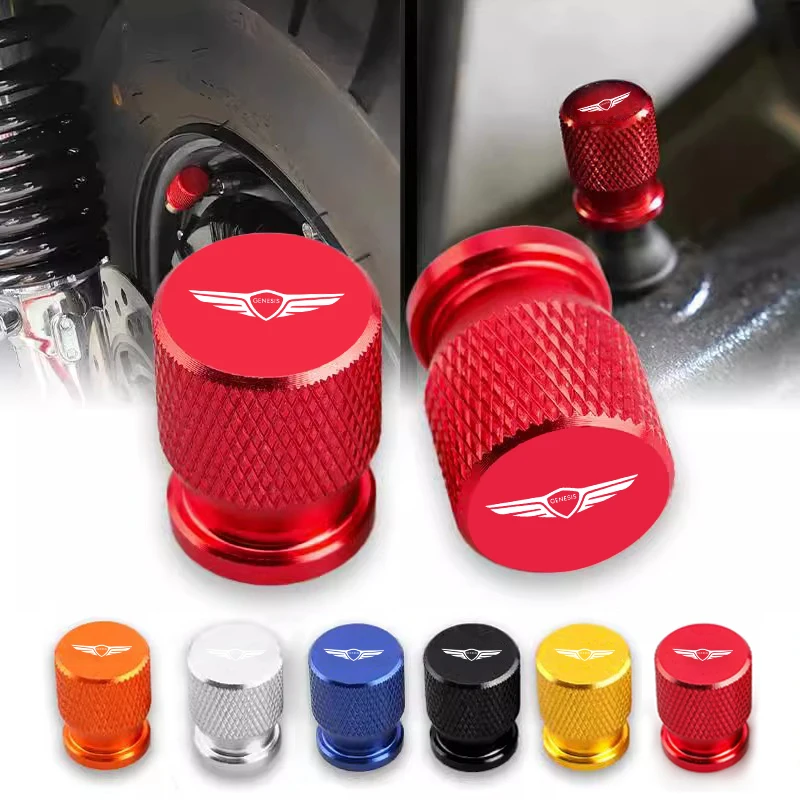 Car Wheel Tire Valve Caps Tyre Stem Covers Airdust Waterproof For Genesis Coupe Logo G70 G80 G90 GV60 GV70 GV80 EV BH Accessorie