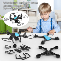 JJRC H108 Advanced DIY Drone 360 ° Roll One Key Takeoff and Landing Spin Flight 4-rotor 4K Dual Camera Video for Children's Toys