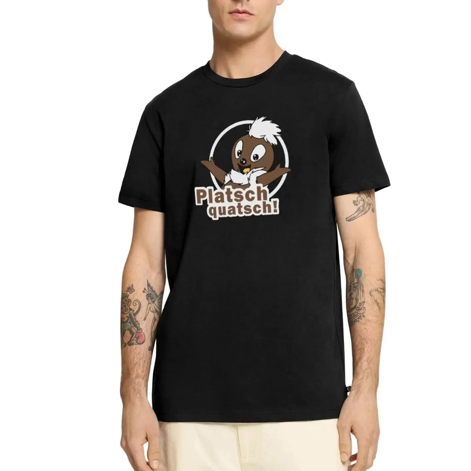 Camiseta Masculina Premium Orgânica Sandman Pitti Platsch Nonsense Vintage Lavada Moda Masculina Roupa de Designer Macia Versátil