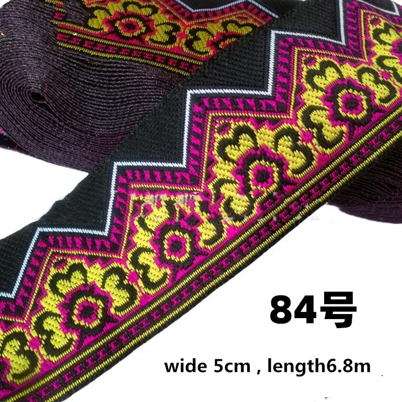 شريط جاكار على الطراز العرقي من البوليستر ، دانتيل حياكة الملابس بنفسك ، إكسسوارات الملابس ، حزام