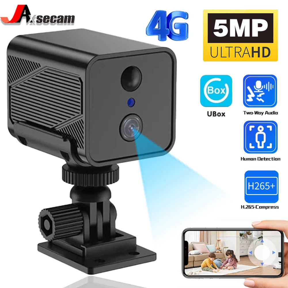 

5MP1080P 4G SIM IP-камера уличная камера видеонаблюдения мини-камера безопасности домашняя радионяня PIR камера обнаружения сигнализации