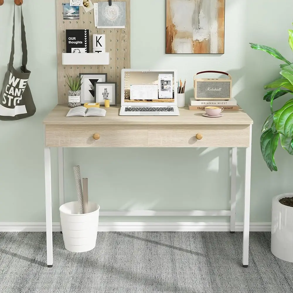 Computer Desk With Drawers, Home Office Desk For Writing, Studying, And Gaming - Sturdy And Spacious Workstation For Pc And