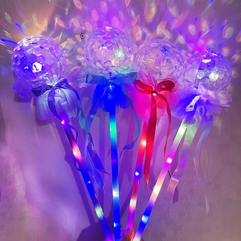 Creative Colorful LED Light-emitting Projection Star Ball Handheld Magic Fairy Wand Dream Ambient Light Flashing Toy Party Gifts