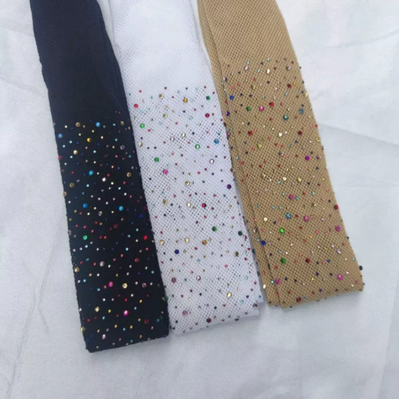 Kids Girls Fishnet Rhinestone Performance Tights Shining Diamond Decor Soft Stretchy Hollow Mesh Leggings Elegant Princess Style