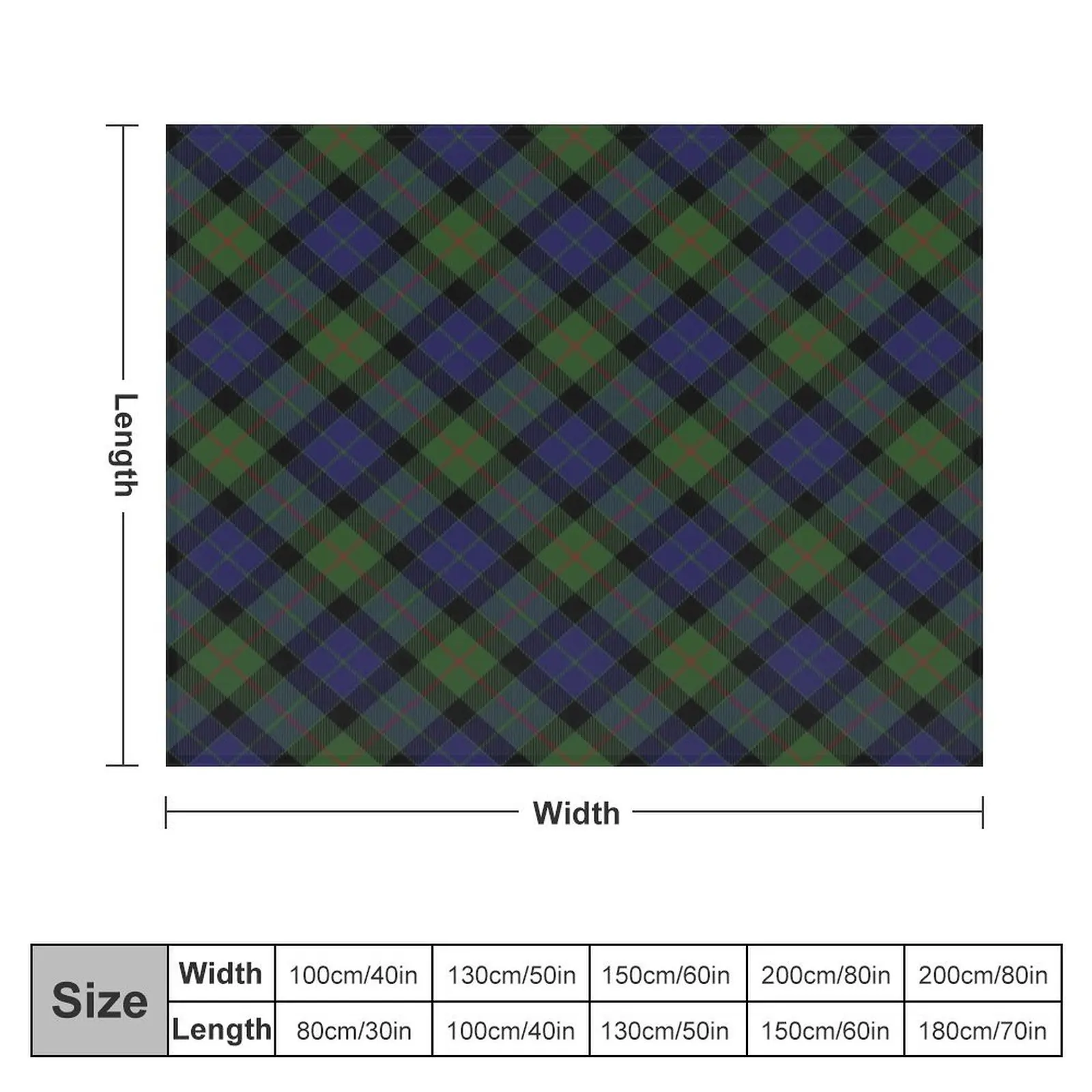 Gunn Clan Family Tartan Cross Pattern Throw Blanket for sofa for babies wednesday Summer Blankets