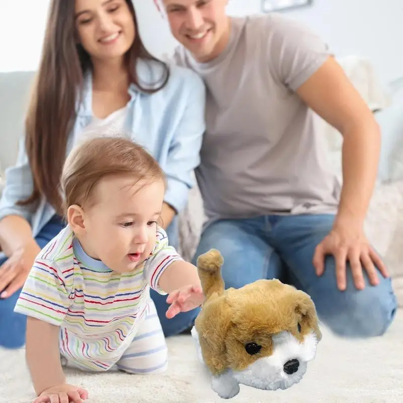 Eletrônico Andando Barking Robotic Puppy Pet Dog Plush Toy Bateria Controle Simulação Dog Interactive Toy Presente De Aniversário Para Crianças