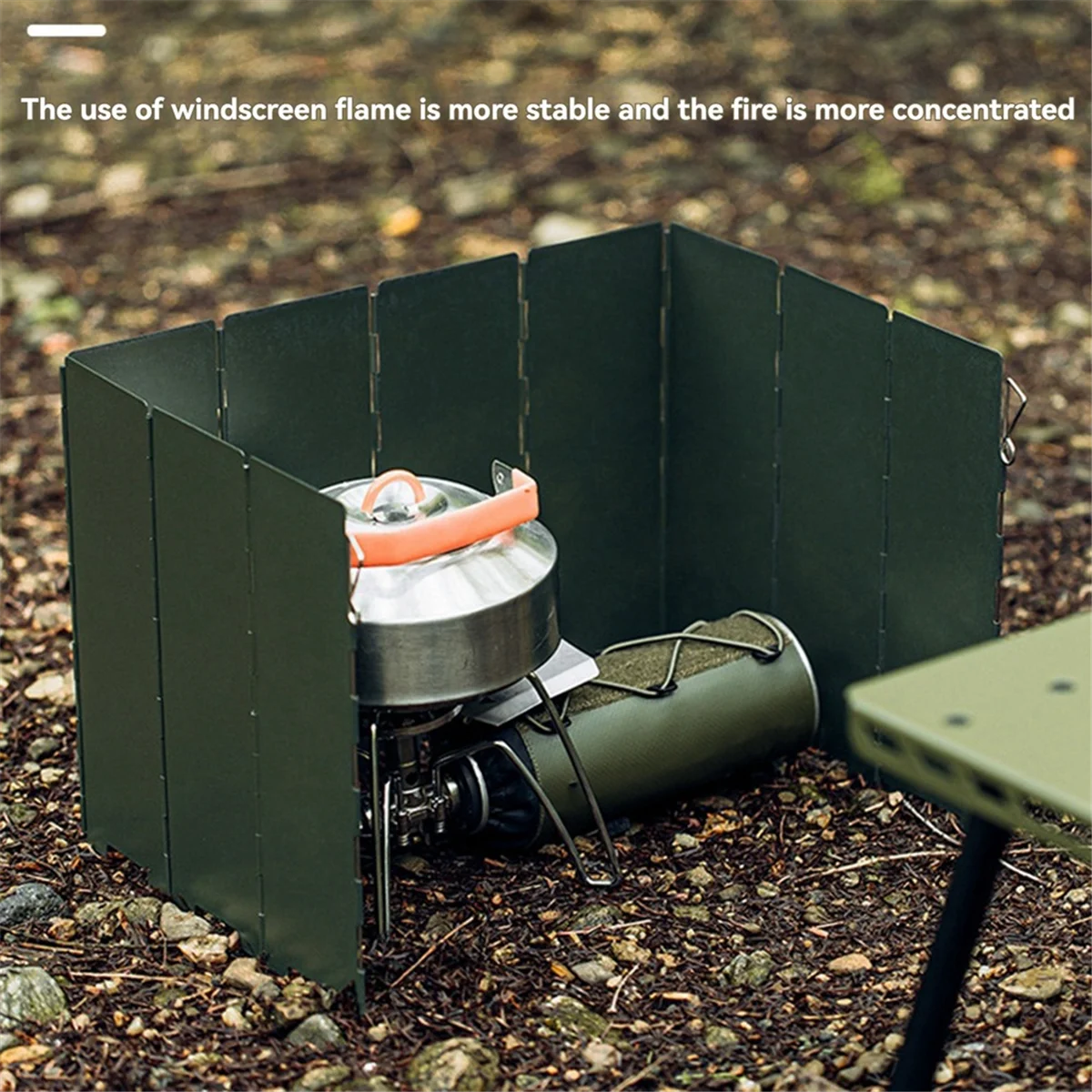 N18r fogão ao ar livre placa à prova de vento capa portátil acampamento dobrável capa à prova de vento fogão tol
