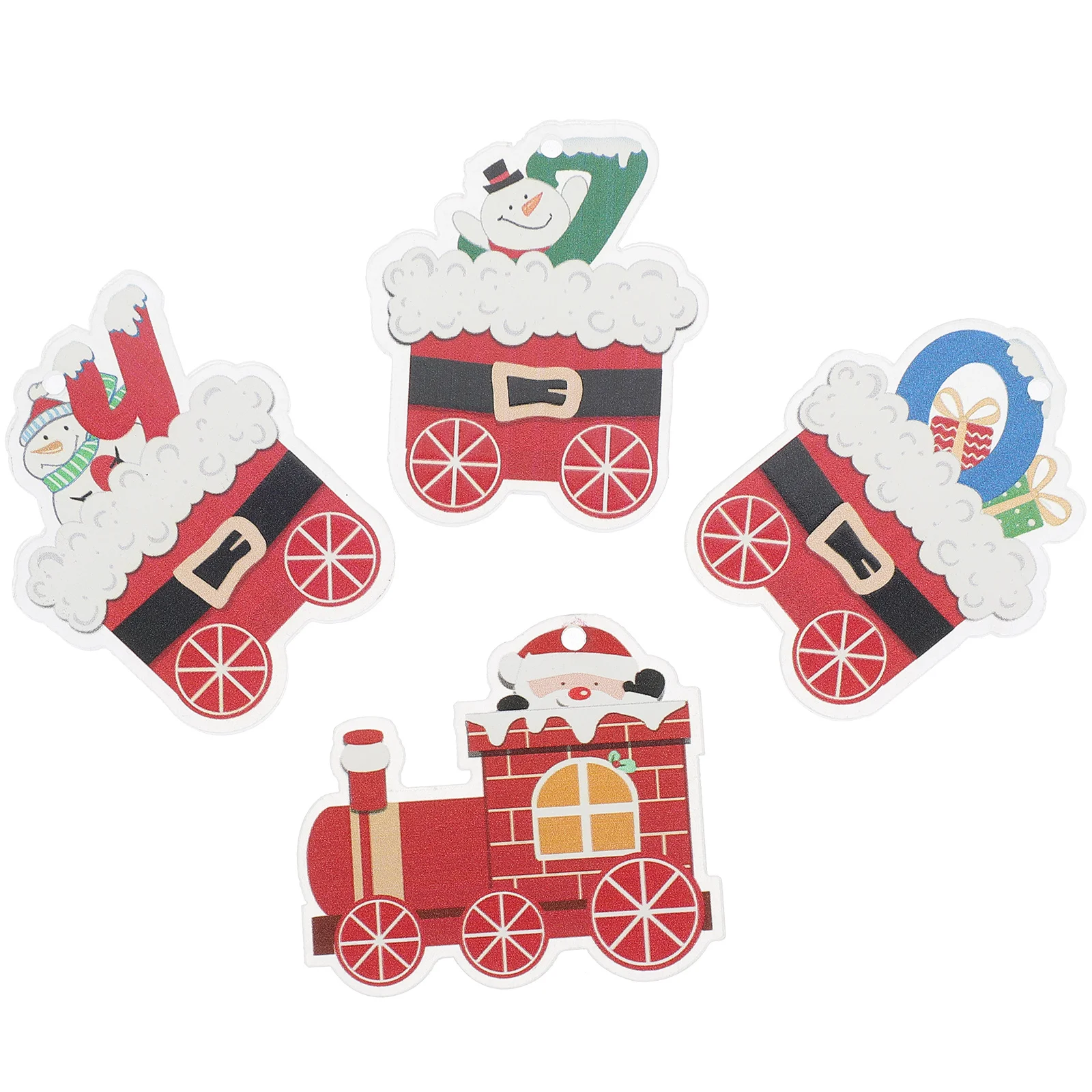 

4Pcs Christmas Tree Decorations Set of Acrylic Hanging Ornaments Xmas Party Home Decor Festive Scene Layout Supplies