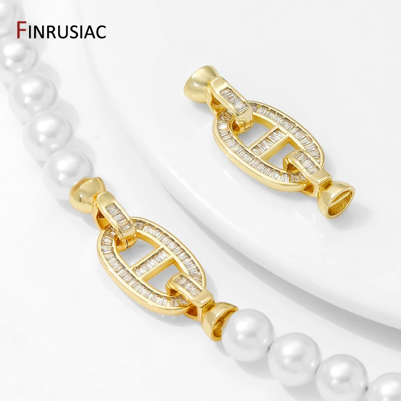 14K الذهب مطلي النحاس موصلات المشابك ، مطعمة الزركون السحابة المشابك ، قفل للسوار ، القلائد DIY بها بنفسك صنع المجوهرات النتائج #1