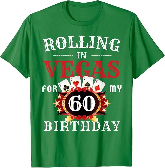Rolling in Vegas für meine 60. Geburtstagsfeier in Las Vegas T-Shirt Y2k Lustiges Geburtstagsparty-Casino in Las Vegas für Männer Spruch-T-Shirt – Detail 18