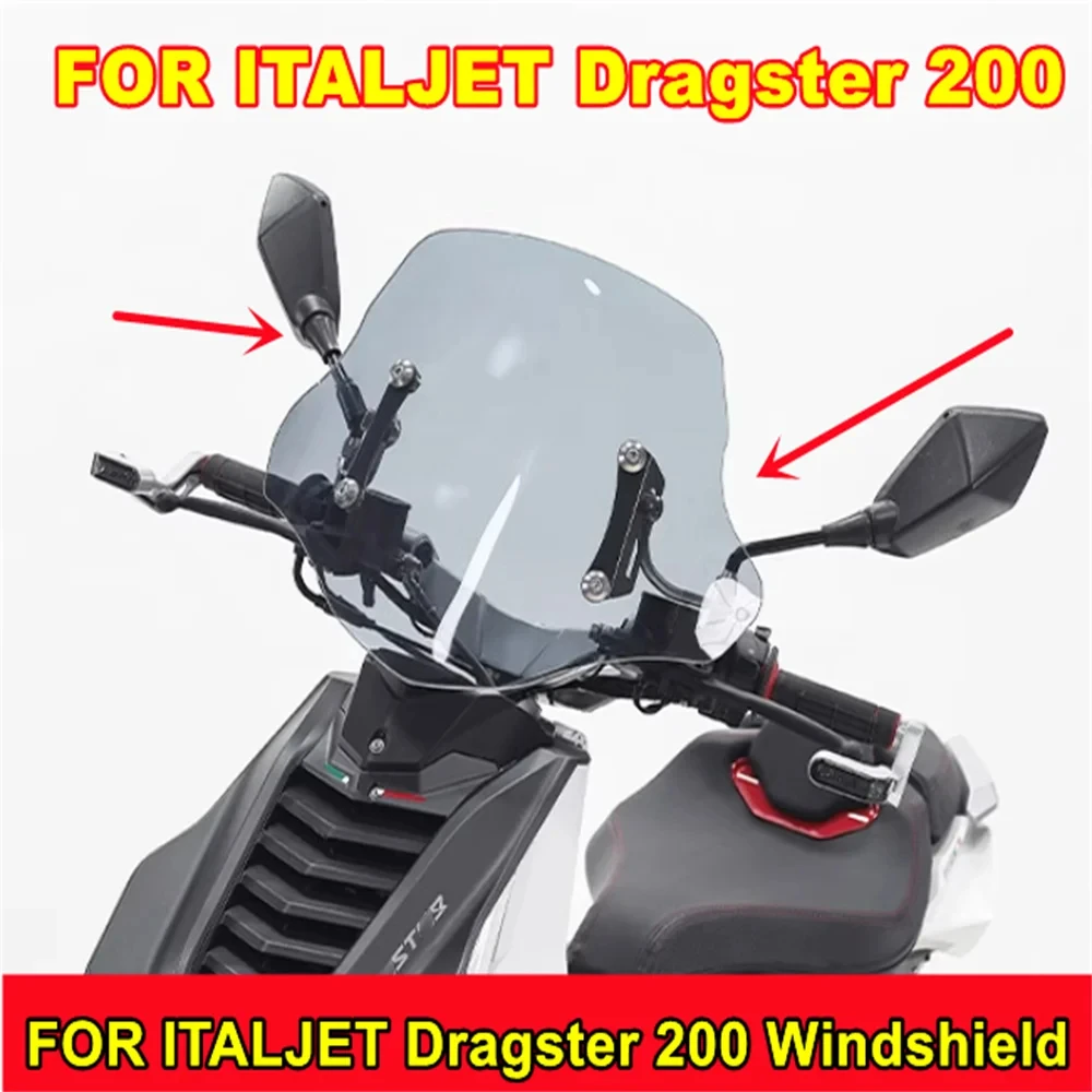 

For ITALJET Dragster 200 windshield modification Dragster 200 raised front windshield with adjustable height windshield panel