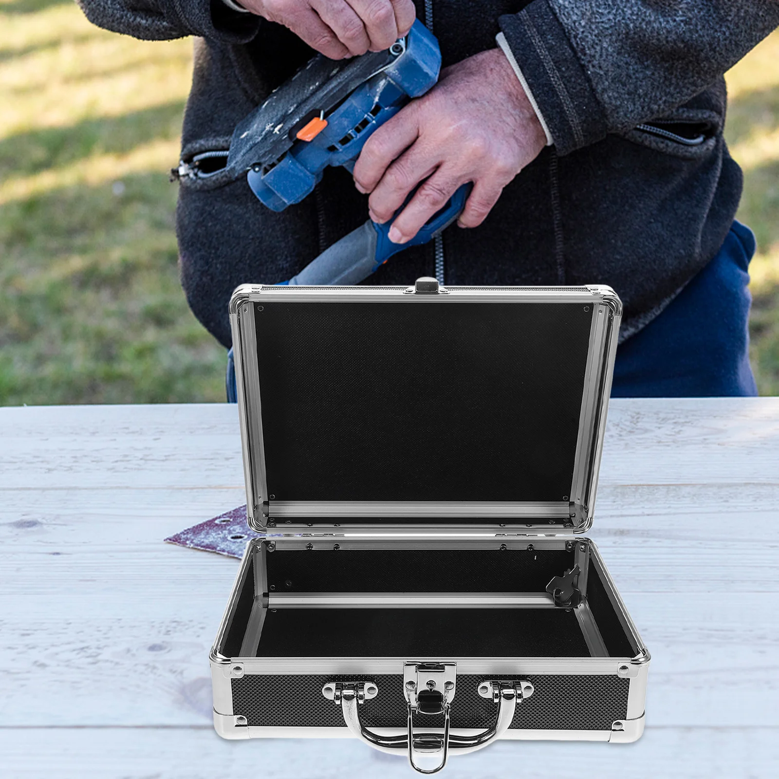 

Aluminum Alloy Toolbox Organizer Safe Lock Portable Large Metal Tool Case Handle Multi-Function Tools Box Toolbox Organizer