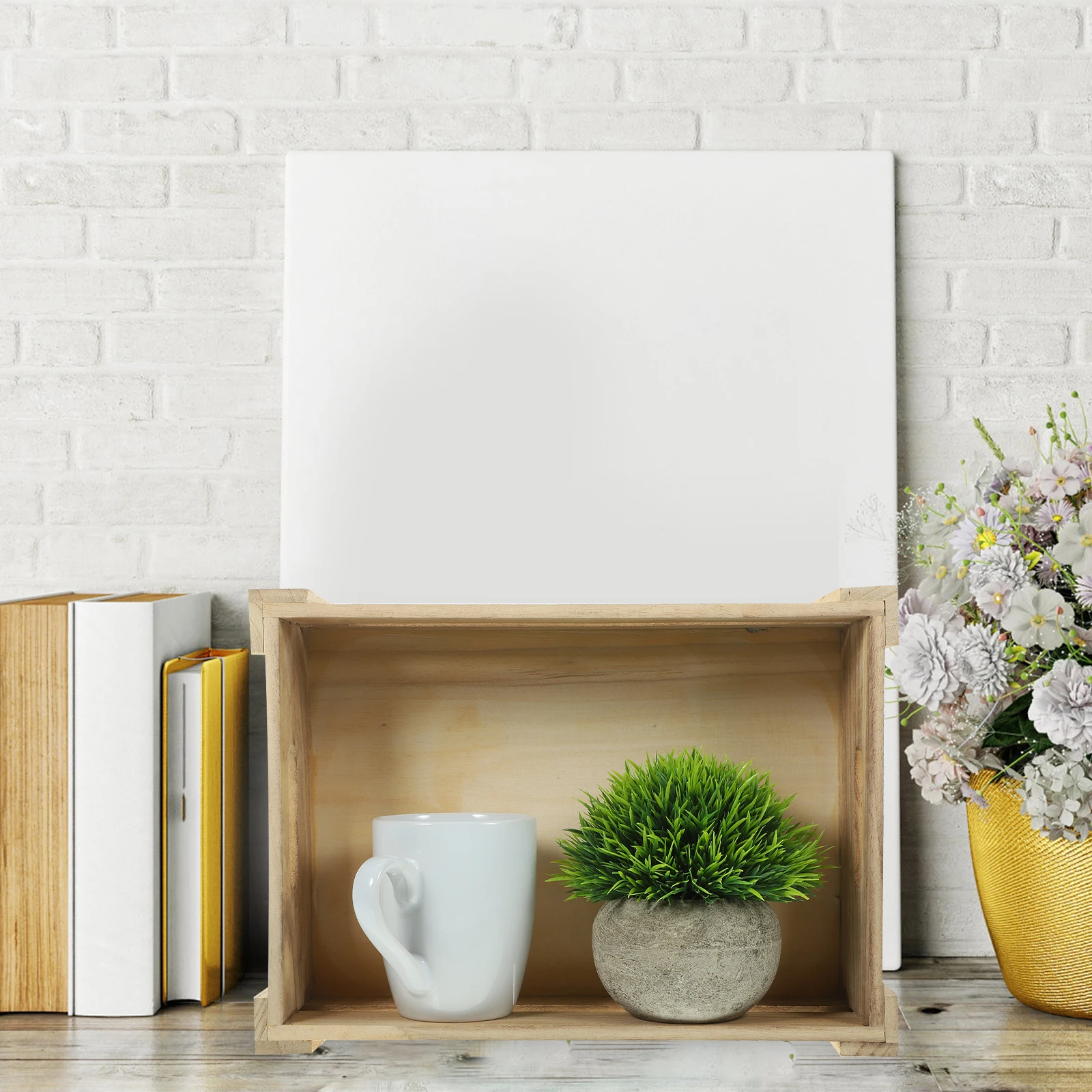 

2Pcs Solid Wooden Storage Crate Rustic Vintage Wood Nesting Boxes with Handles Farmhouse Decorative Display Organizers for Home