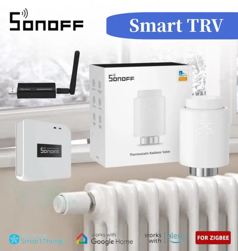 

SONOFF Smart Zigbee Thermostatic Radiator Valve TRVZB Home Temperature Control Work With ZBDongle-E Alexa Google eWeLink