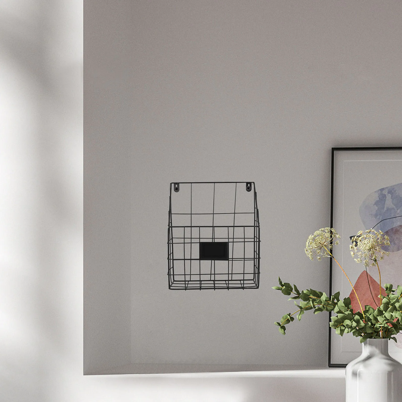 

Newspaper Stand Black Nordic Wrought Iron Desktop Organizer Document Storage Rack For Files Letters Books Desk Accessories