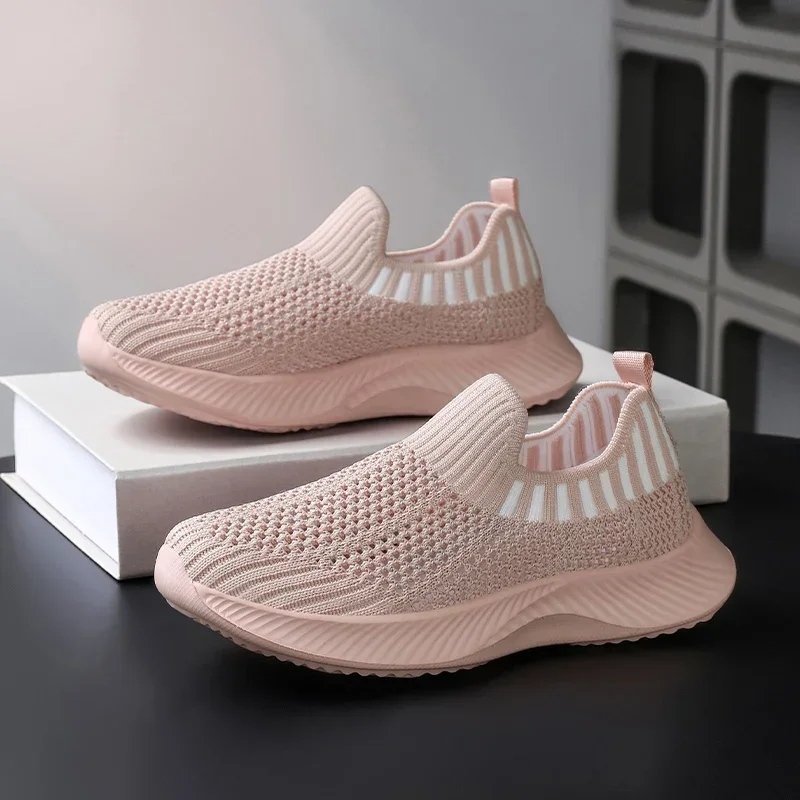 Zapatos deportivos informales antideslizantes de suela blanda, transpirables, de malla elástica, ultraligeros, para verano, para padres e hijos