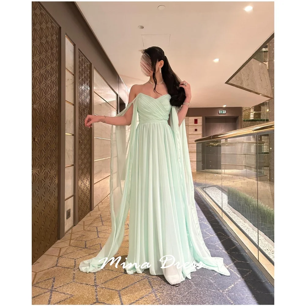 

Mina Customized V-neck Evening Dress Luxury Elegant Formal Women's Dresses for Special Occasions Backless Folds Party Woman Prom