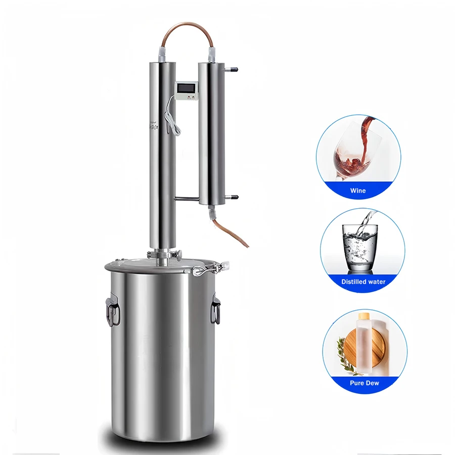 

Alcohol Distiller Machine 35/60L Household Stainless steel double tower brewing equipment Versatile Moonshine Still Distillation