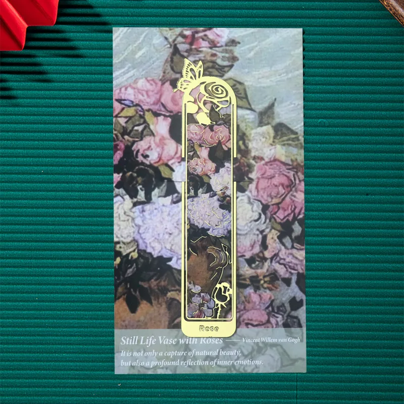 13style Metall-Lesezeichen mit Ölgemälde-Motiv, Van Gogh berühmte Gemälde, Hohlprägung-Serie, Buchclip, Geschenk, Neujahrsgeschenkbox, Souvenir-Set