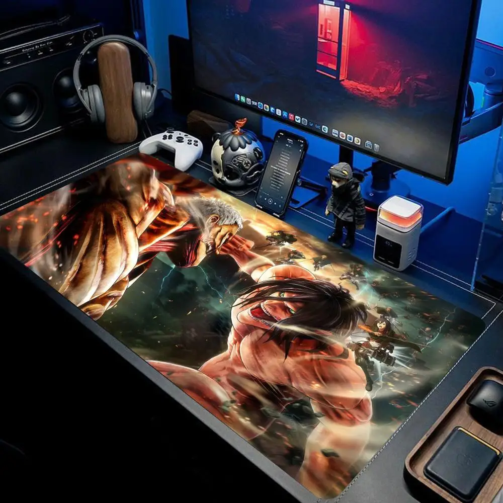 

Attack on Titan Gaming Mouse Pad Anime Table Mat Large Computer Accessories Gamer Non-slip Keyboard Office Laptop Desktop HYBXXC