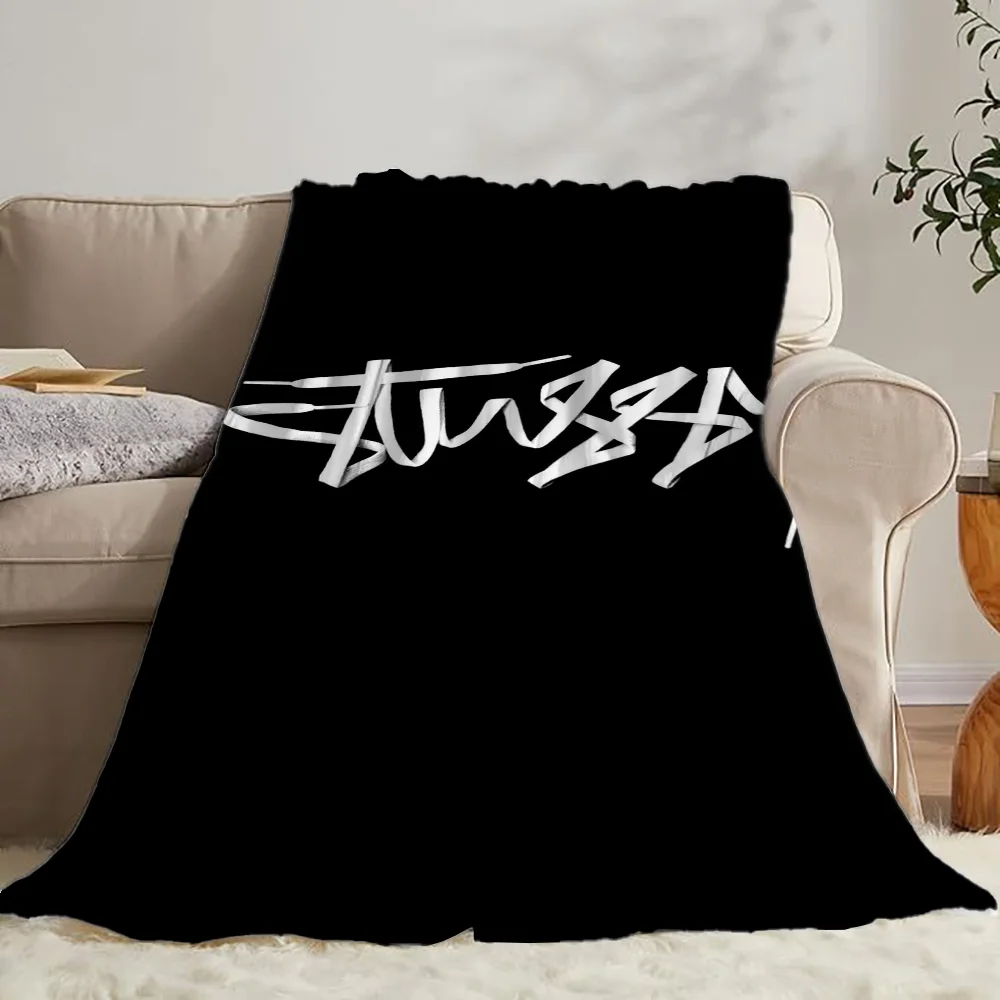 Bed Blankets for Decorative Sofa Blanket S-Stussy Cute Throw Blanket King Size Interior for Home Luxury Blankets and Throws Knee