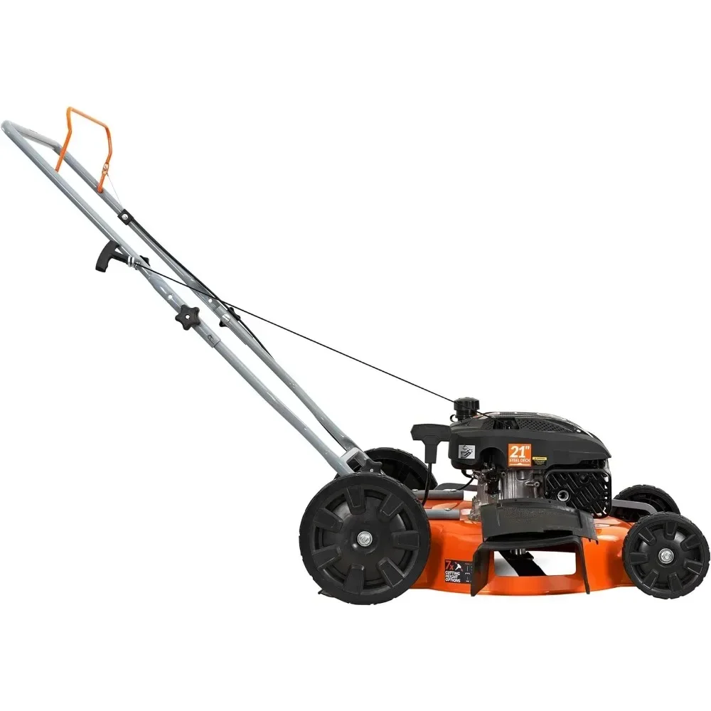 21 in. 170cc 2-in-1 Gas Walk Behind Push Lawn Mower with High Rear Wheels