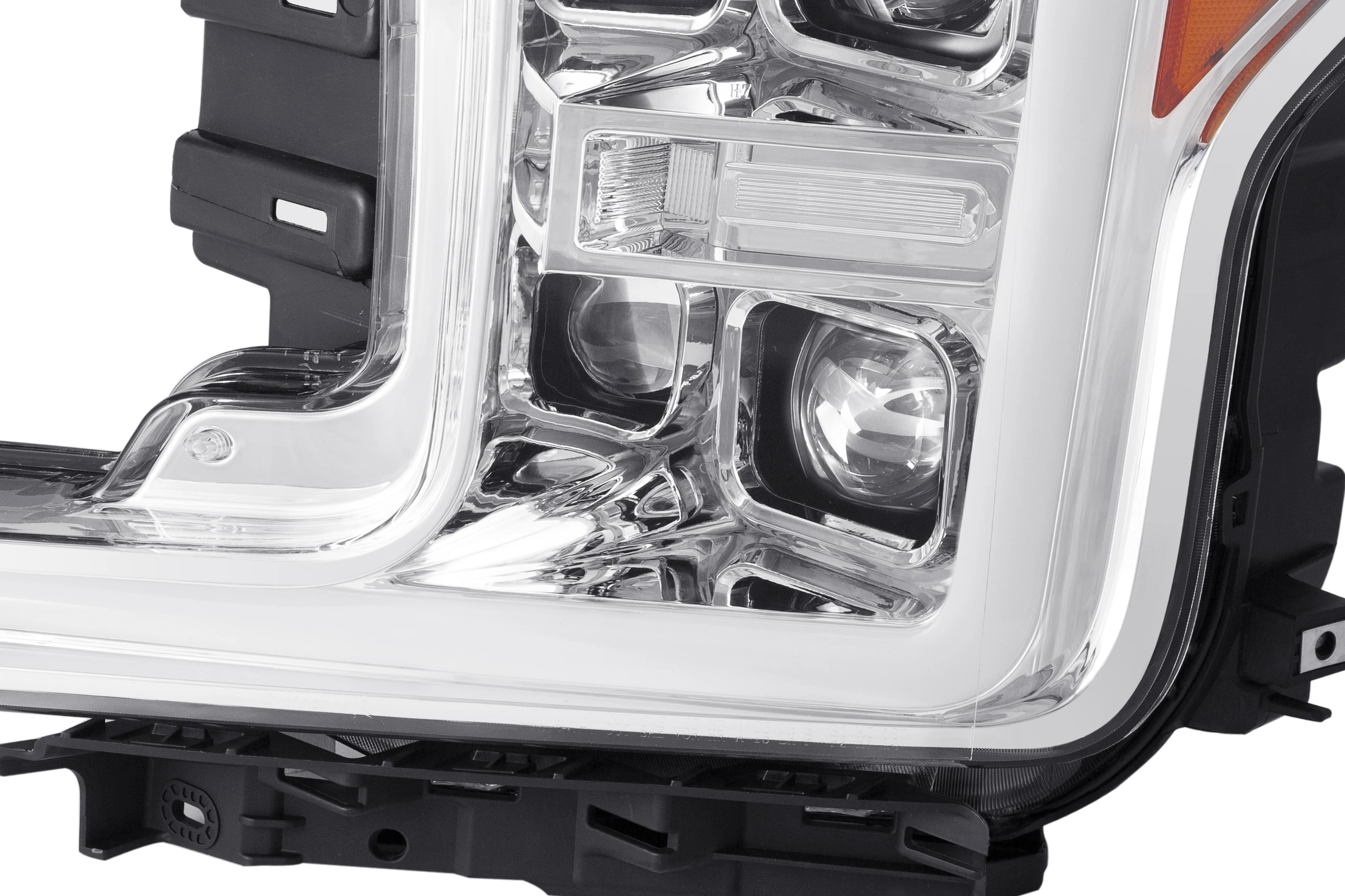 Faros delanteros de proyector LED C-Bar con luces de señal de giro secuenciales Switchback para Ford F150 2018-2020 (cromo/transparente)