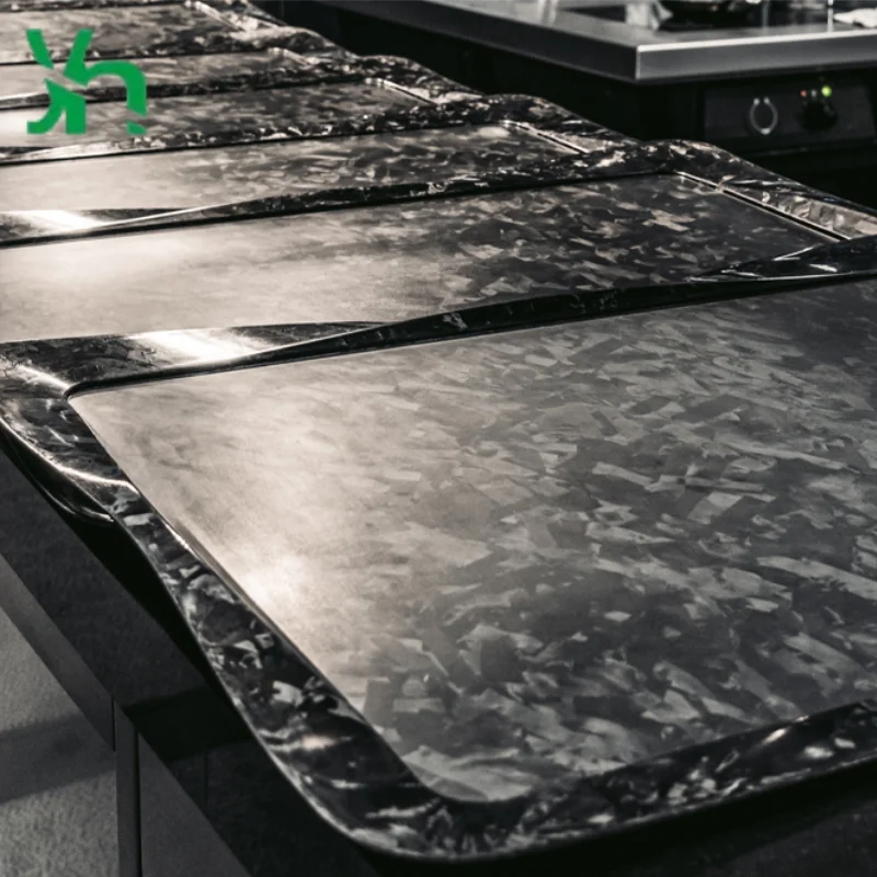 Bandeja grande de fibra de carbono de 30x25 cm, tejido plano de carbono seco para servir fiestas, cocina y comedor