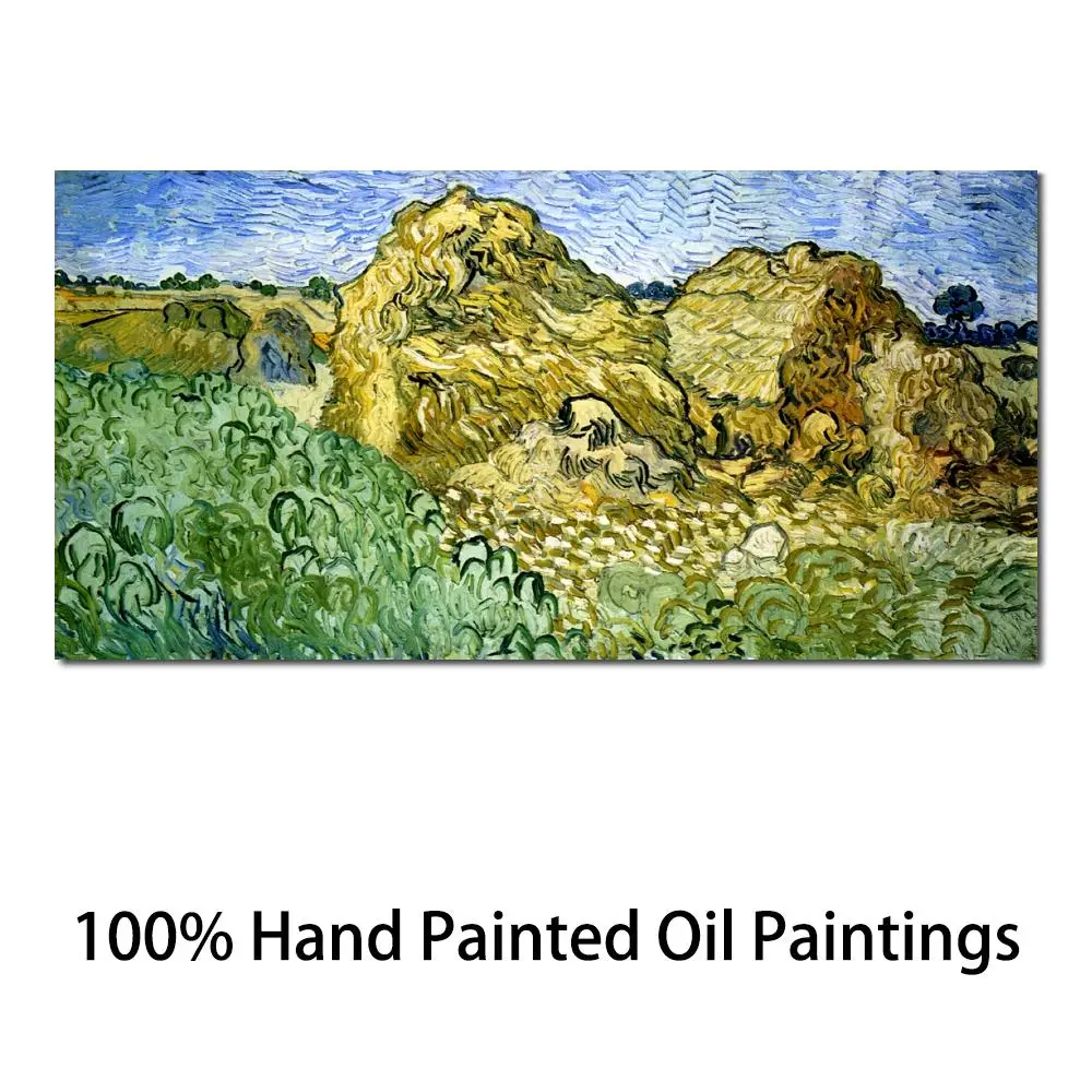 

Canvas Art Vincent Van Gogh Landscape Paintings Field Wheat Handmade Oil Reproduction Village Artwork Picture Kitchen Room Decor