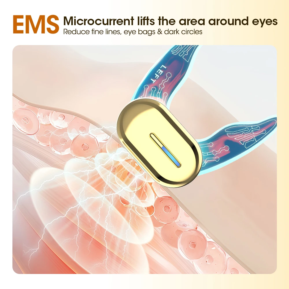 EMS Ooglapjes Massager 3-modi Microstroom Oogmassage Schoonheidsapparaat Anti-aging Donkere kringen Verwijder gezichtslift Oogzorg