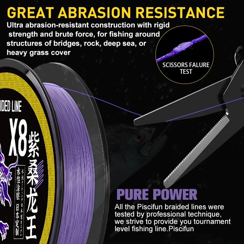 ZUKIBO ZISANG 8 Strands Braided Fishing Line Best Abrasion Resistant Superline–Zero Stretch–Excellent Tensile Smooth Saltwater