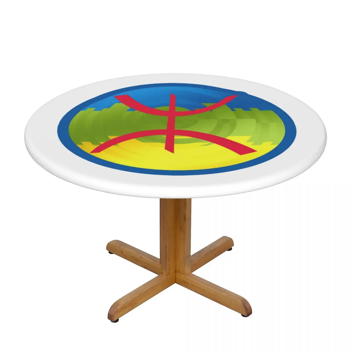 Berber Kabyle Berbers Amazigh Flag Waterproof Round Tablecloth Oilproof Table Cloth for Kitchen Events Dining Table Cover