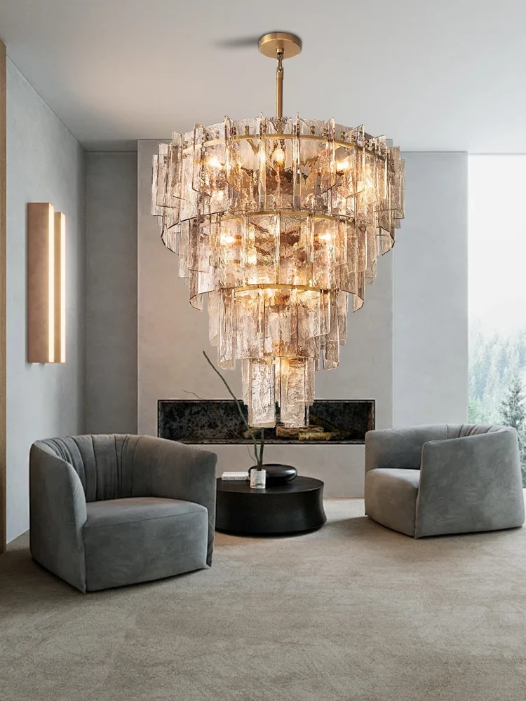 

Modern Luxury All Clear Glass Ceiling Pendant Light Bronze Round Large Pendant Lamp for Living Room Villa Decoration Lampa