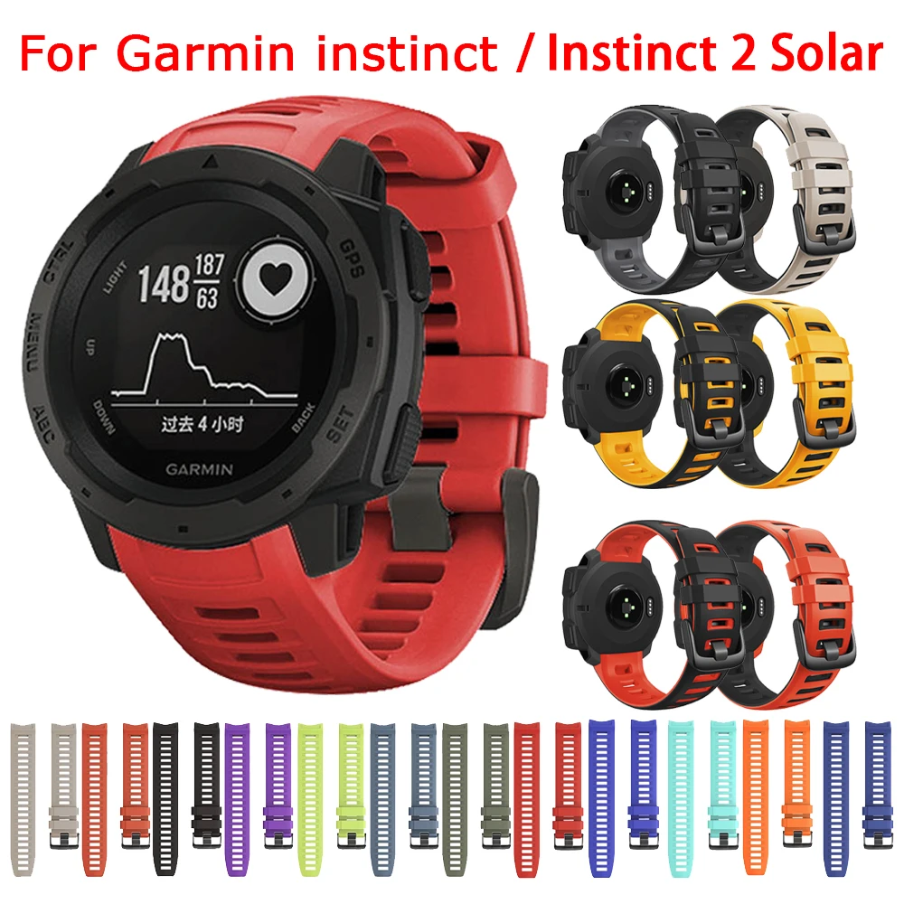 

Silicone Watchband For Garmin Instinct 2 Smart Watch Band Strap Bracelet For Instinct Solar Tactical Esports Tide Crossover Belt