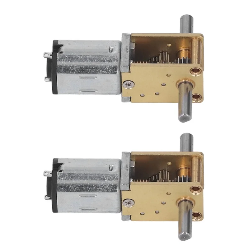 

2 шт. Медный редукторный двигатель постоянного тока с низким уровнем шума, двухвальный, с регулировкой скорости, DC6V 190 об/мин