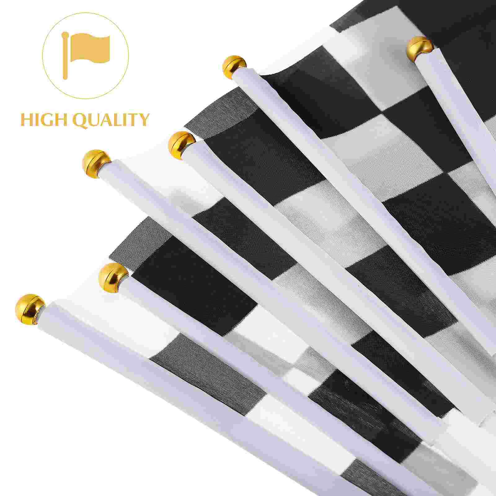 25 Pcs Checkered Flag on Stick Race Car Party Decor Racing and White Flags Mini Black and White Hand Flag 14x21cm