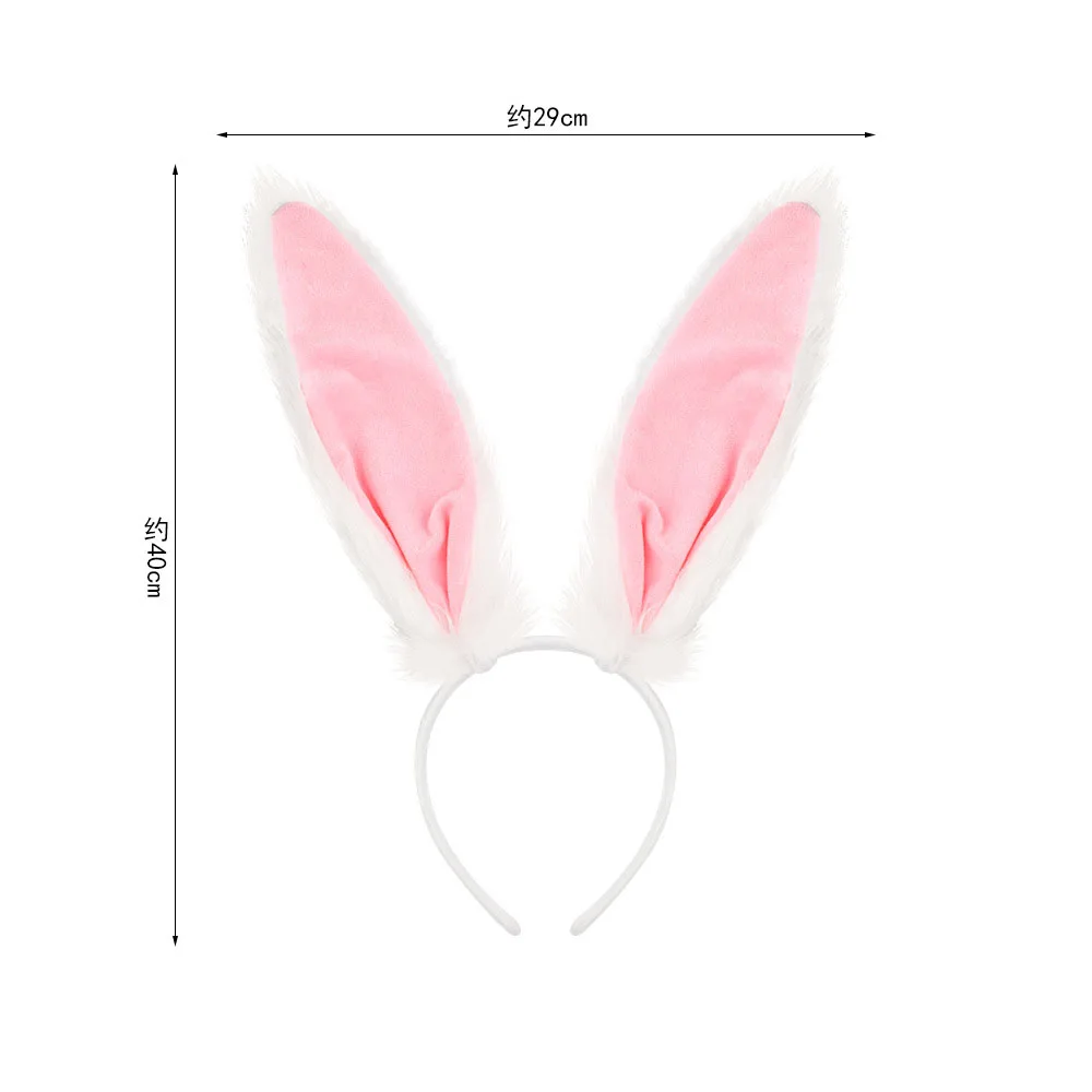 4-delig Halloween konijn kostuum mannen konijn oor hoofdband vlinderdas handschoen Y terug verstelbare jarretel voor volwassen partij cosplay