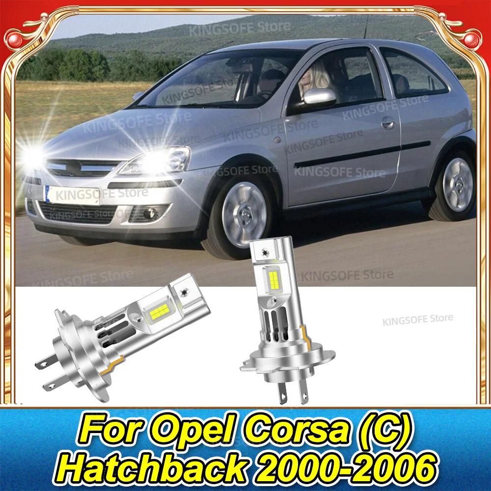 6000K Lamp Upgraded LED Headlight Bulbs Canbus with Fan For Opel Corsa C Hatchback 2000 2001 2002 2003 2004 2005 2006