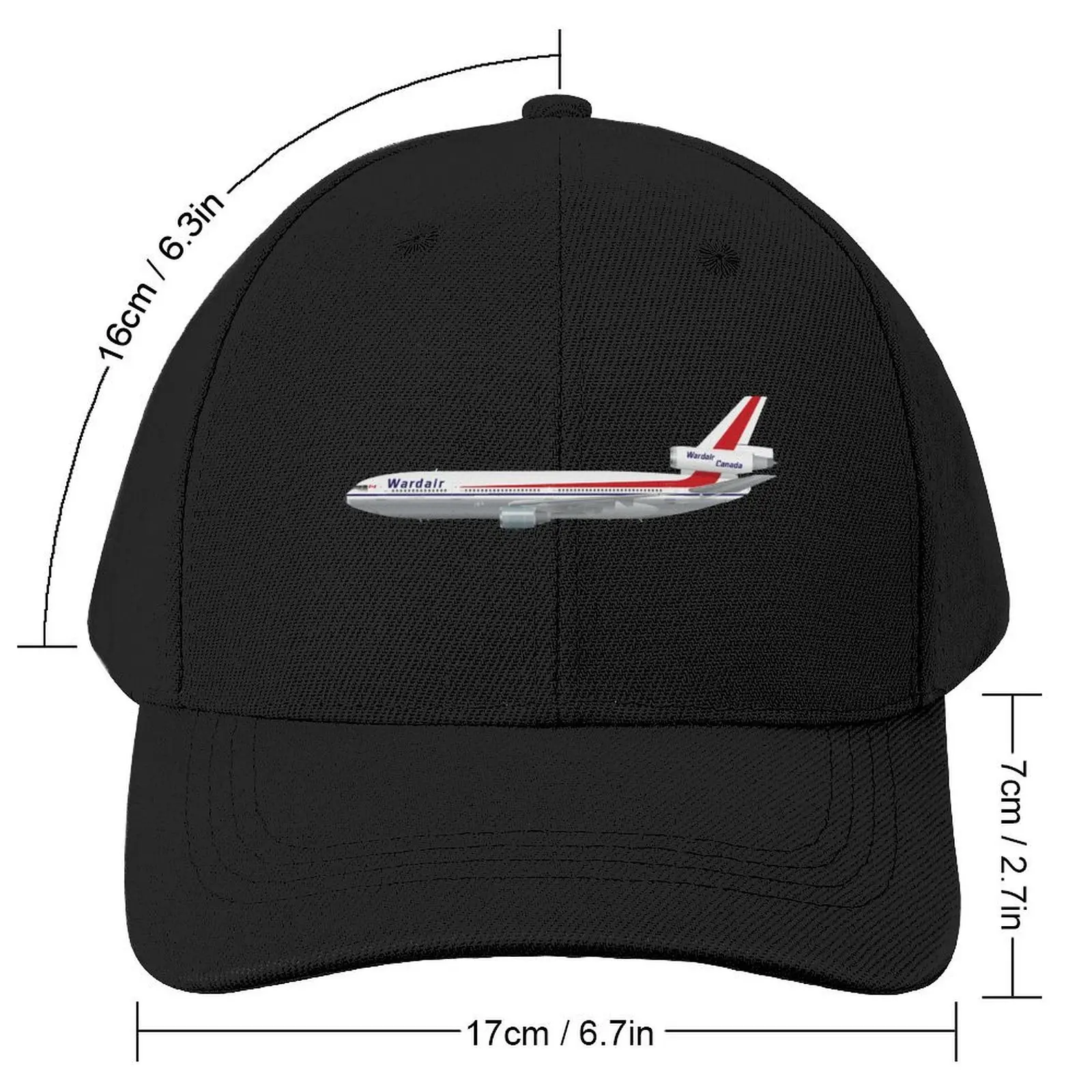 Wings In Uniform - DC-10 - Wardair Canada Baseball Cap custom Hat black Snap Back Hat Male Women's