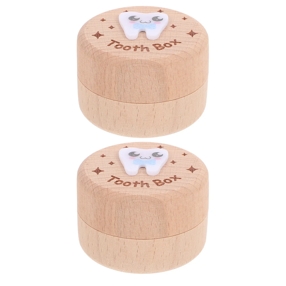 

2 шт. деревянные коробки для детских зубов, прочный современный дизайн, контейнеры на память для детей, безопасное хранение зубов, украшения для волос
