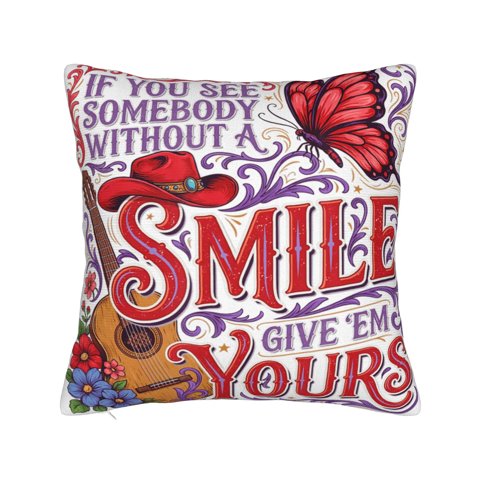 if You See Someone Without a Smile Give Them One of Yours Pillowcases  Morden Pillow Case For Living Room Bed Chair Pillow Cover