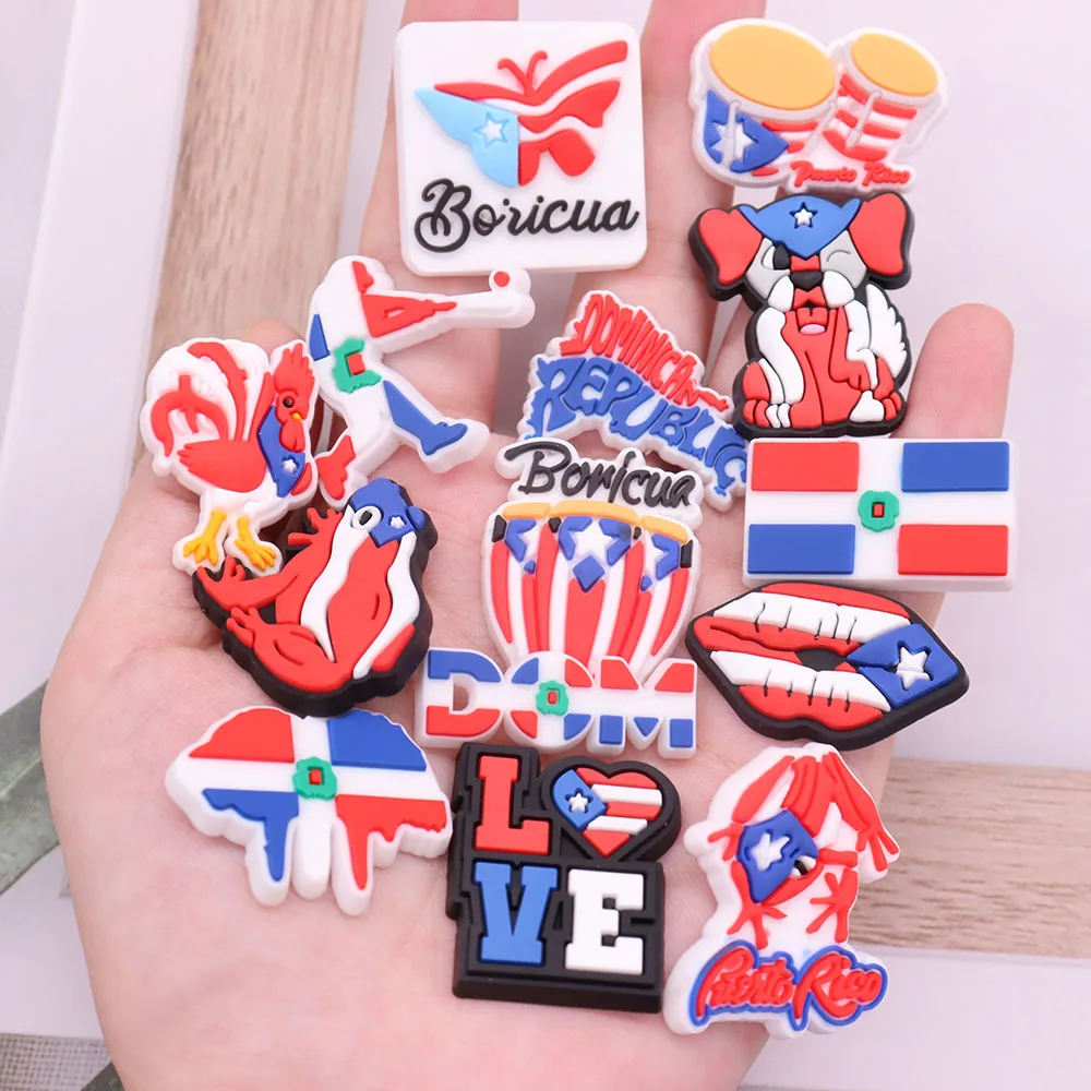 26 szt. Żabka porto Rico rękawica bokserska buty z PVC Charms ozdoby mężczyzna kobieta sandał klamra DIY plecak prezent na imprezę